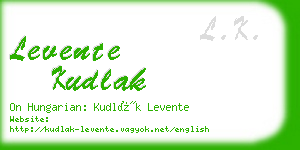 levente kudlak business card